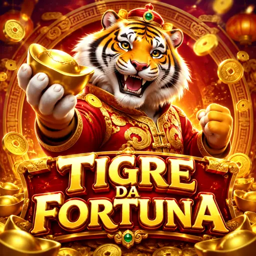 Arte do slot Fortune Tiger com símbolos dourados